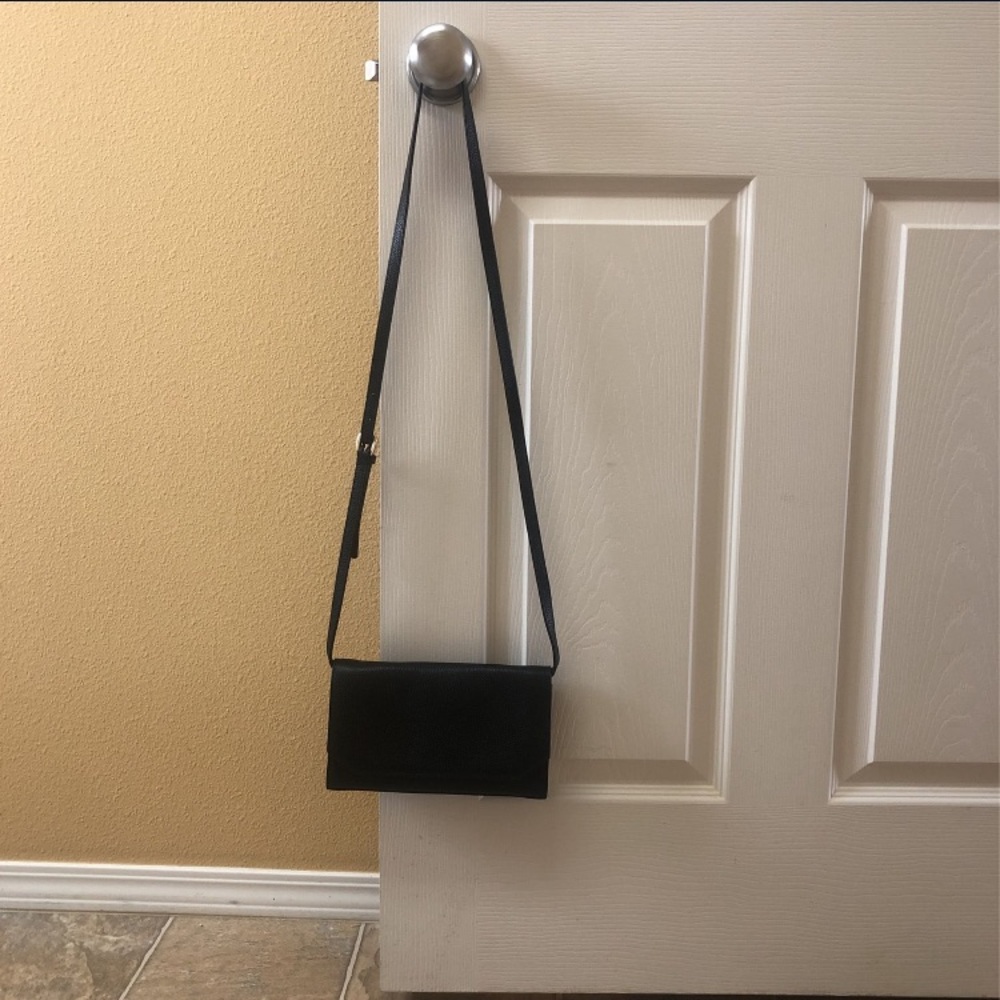 Nordstrom leather black crossbody/clutch wallet